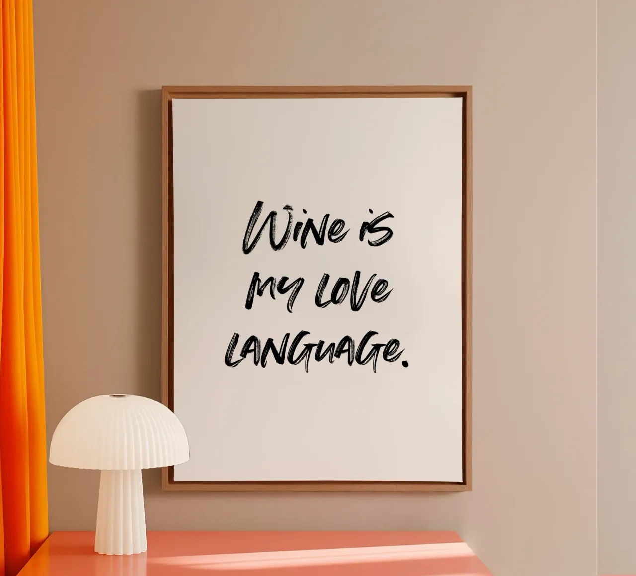 Wine is my love language | minimalistic design tela da just typo