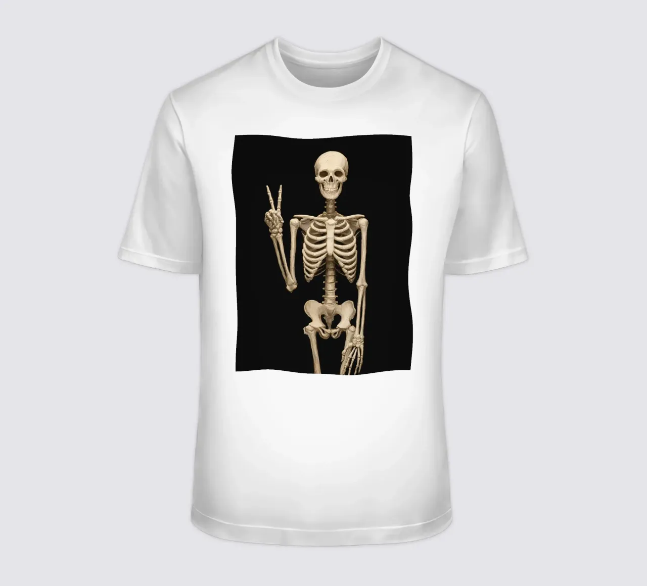 Scheletro con segno di pace t-shirt da IamHomeStudio