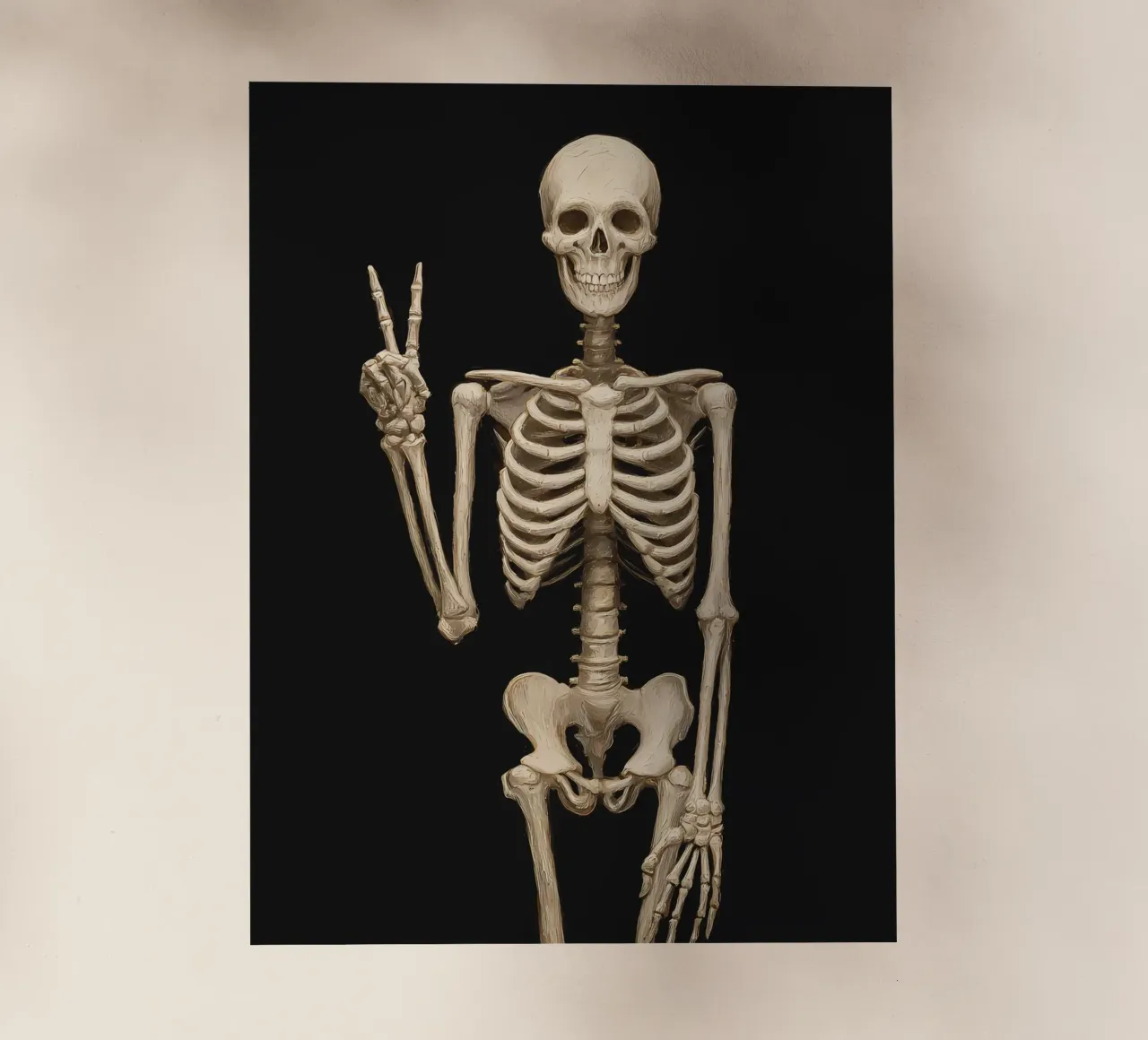 Scheletro con segno di pace pellicola backlit da IamHomeStudio