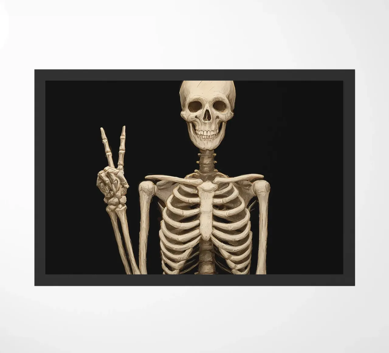 Scheletro con segno di pace zerbino da IamHomeStudio