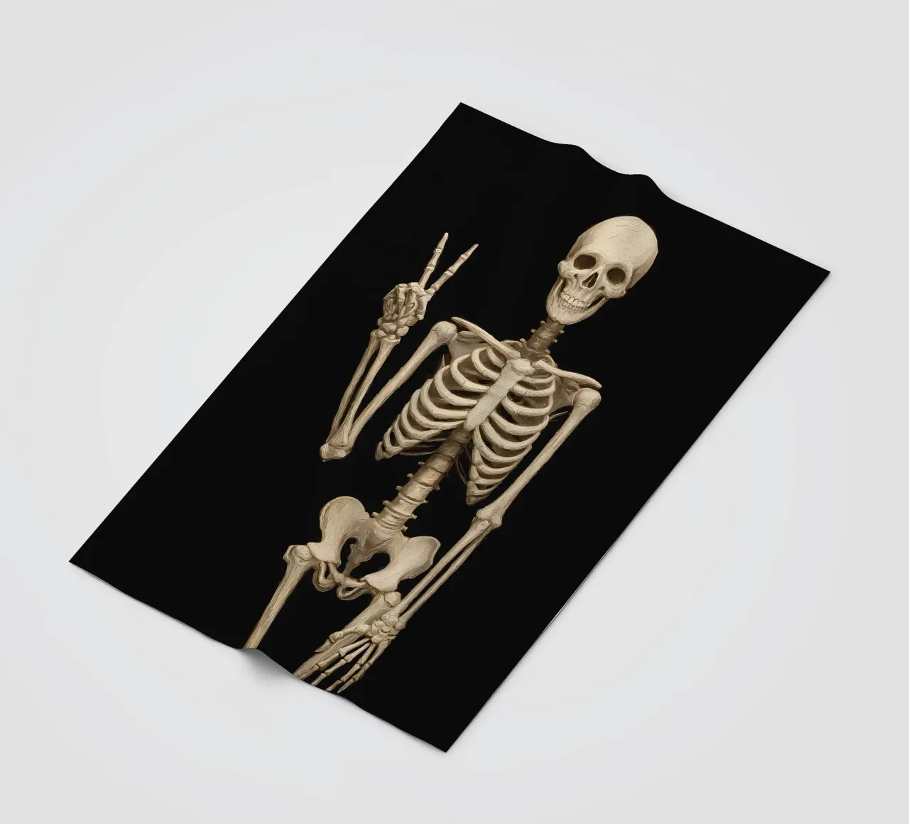 Scheletro con segno di pace coperta in pile da IamHomeStudio