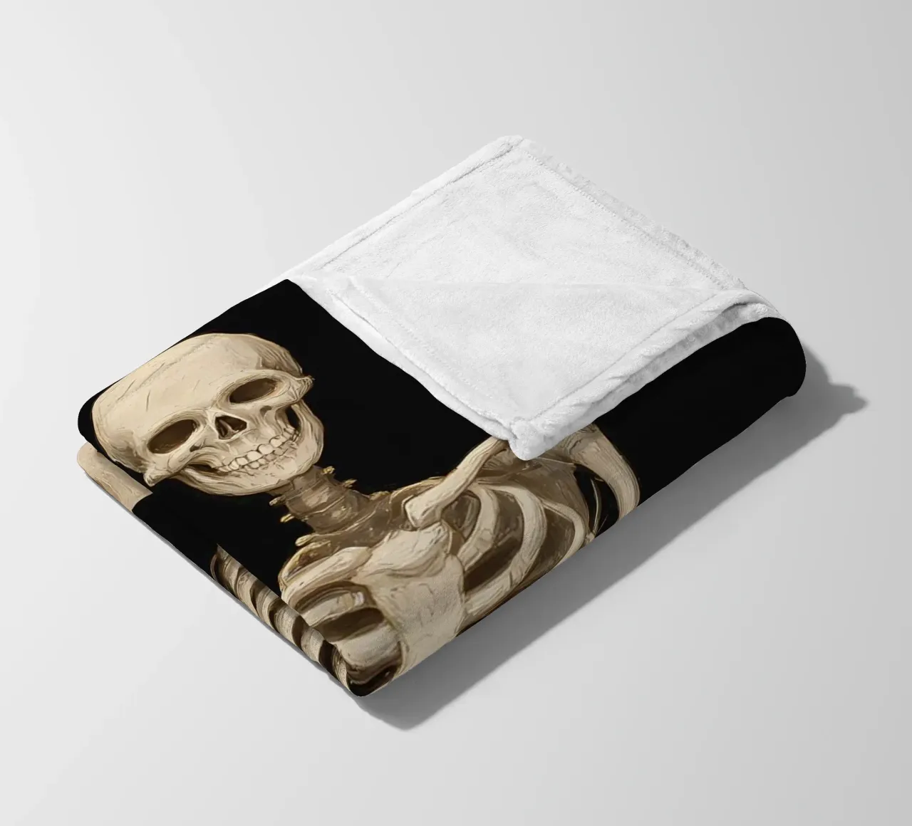 Scheletro con segno di pace coperta in pile da IamHomeStudio