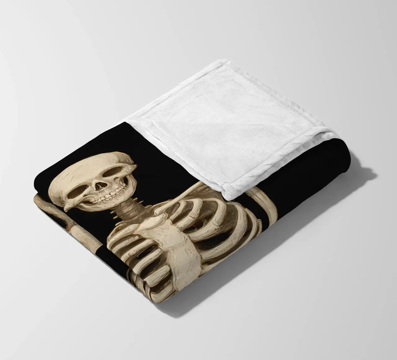 Scheletro con segno di pace coperta in pile da IamHomeStudio