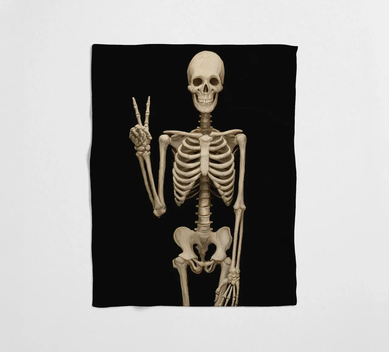 Scheletro con segno di pace coperta in pile da IamHomeStudio