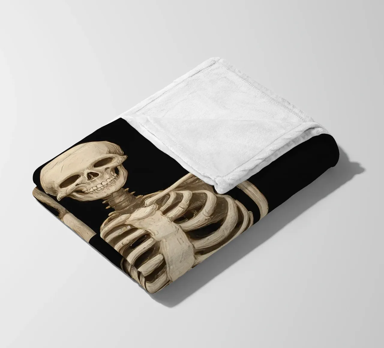 Scheletro con segno di pace coperta in pile da IamHomeStudio