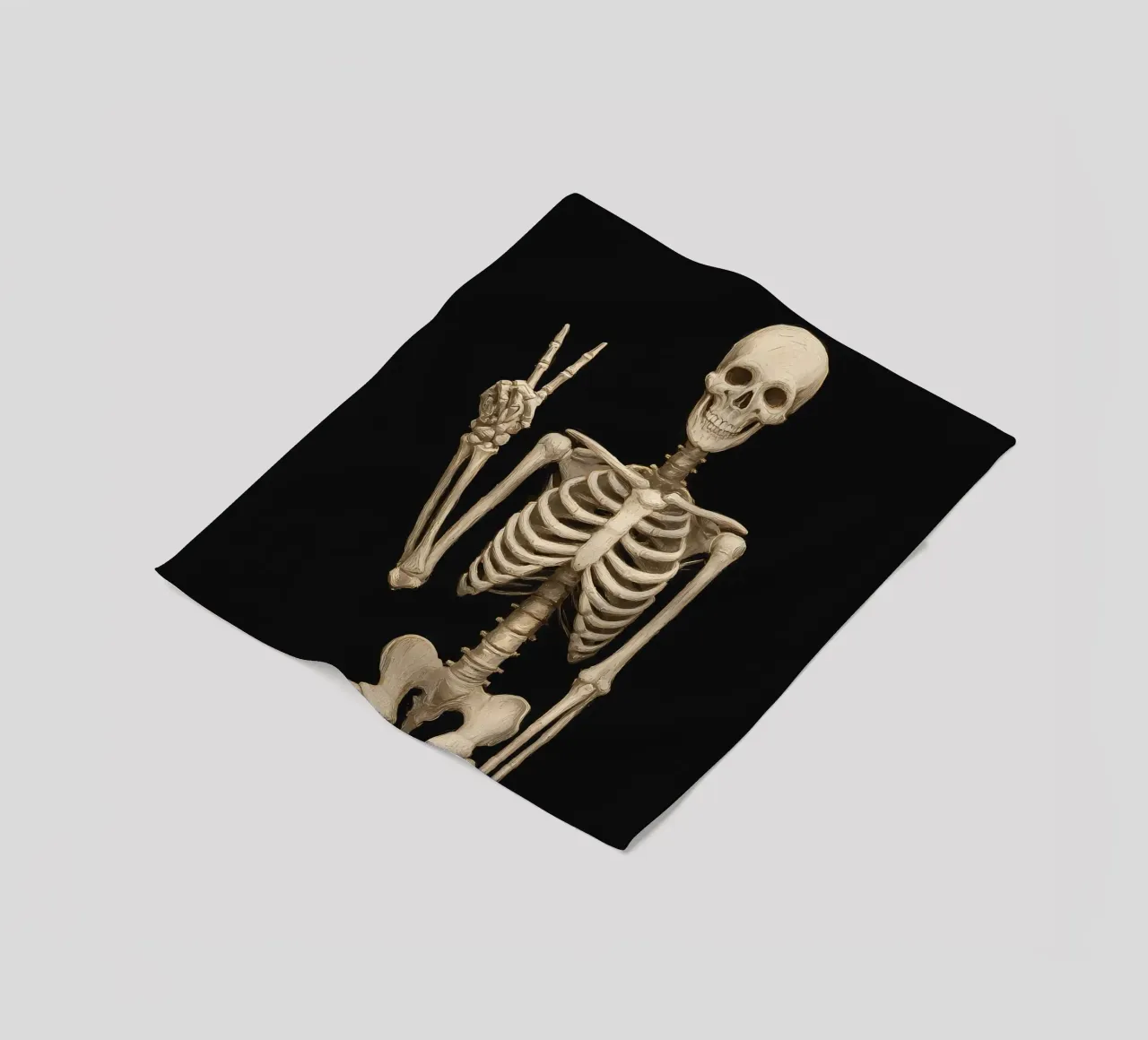 Scheletro con segno di pace coperta in pile da IamHomeStudio