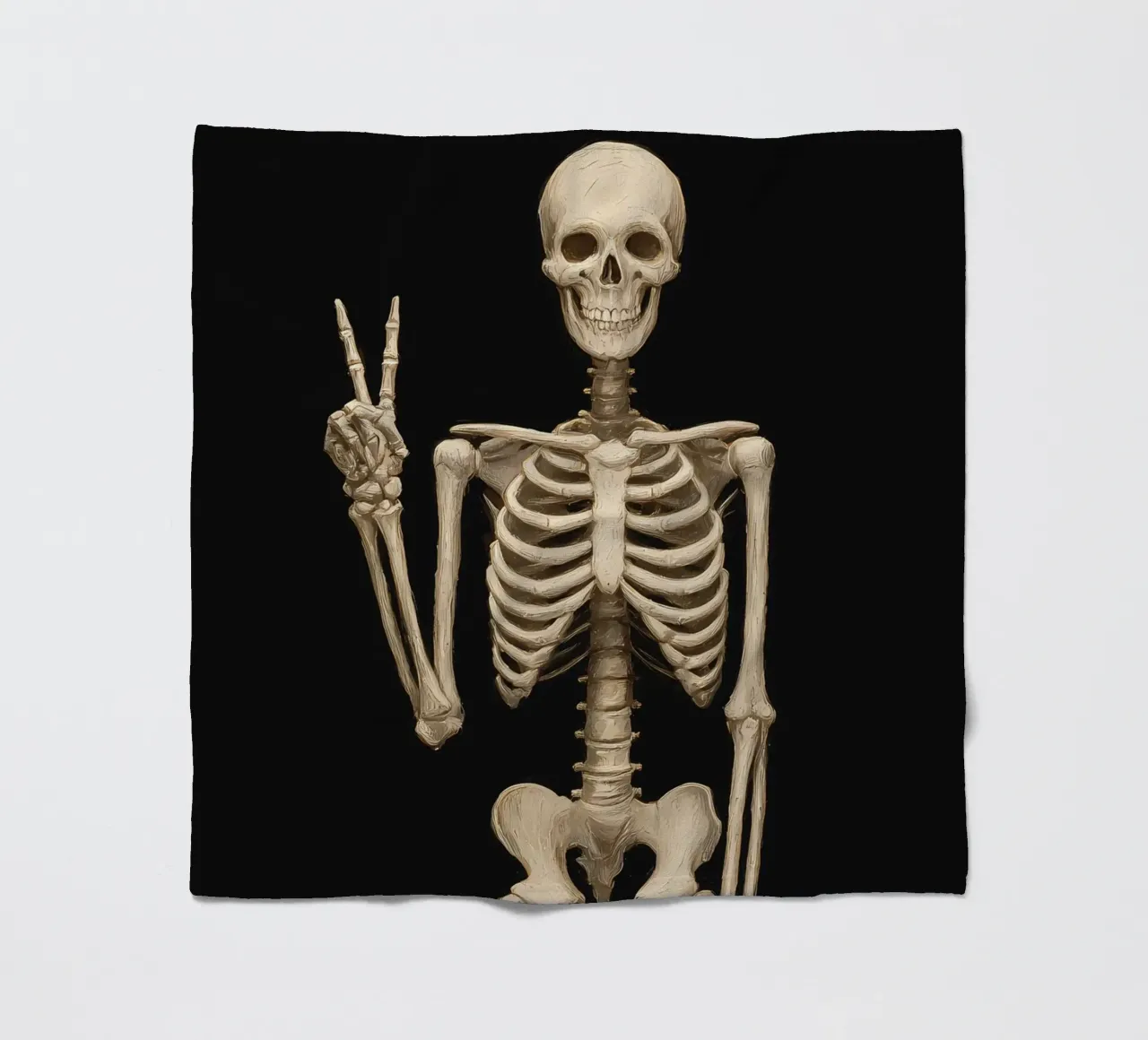 Scheletro con segno di pace coperta in pile da IamHomeStudio