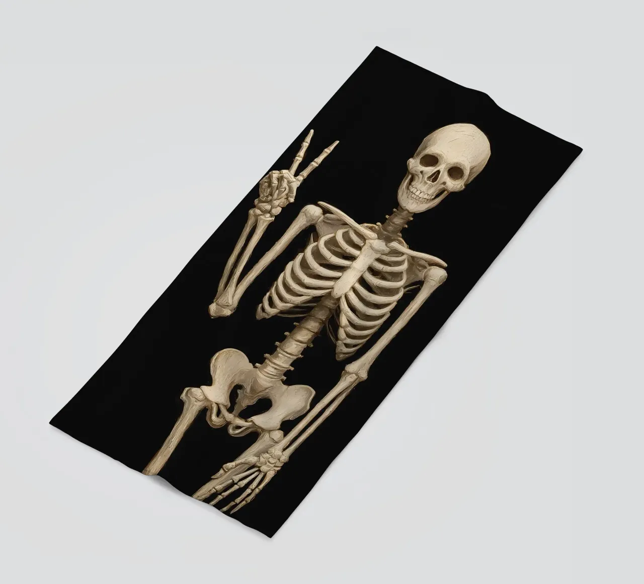 Scheletro con segno di pace telo mare da IamHomeStudio