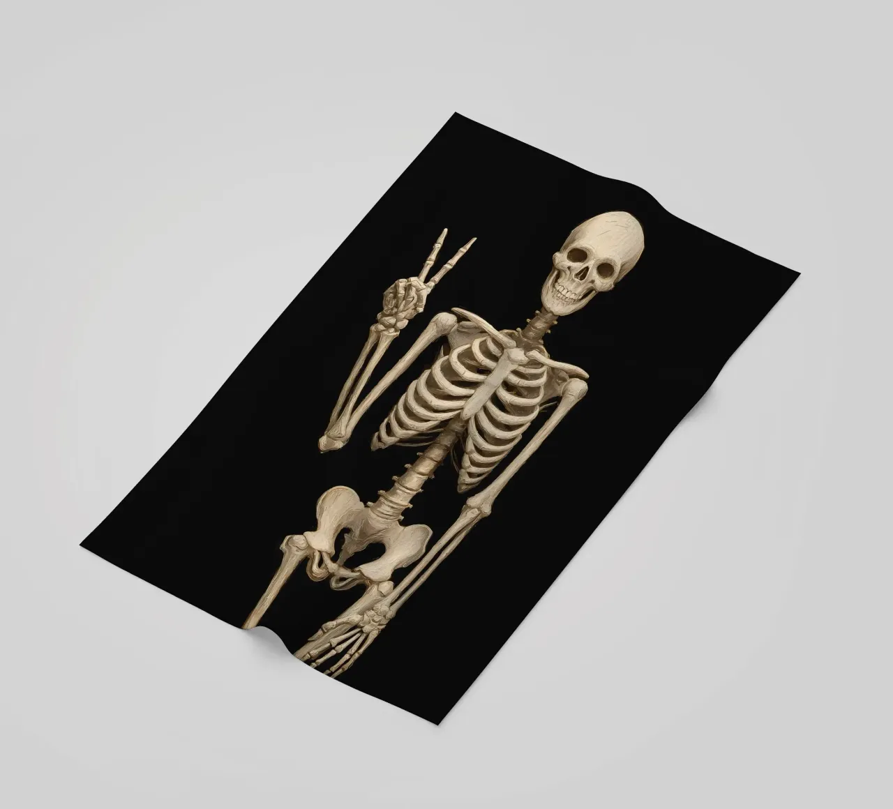 Scheletro con segno di pace telo mare da IamHomeStudio