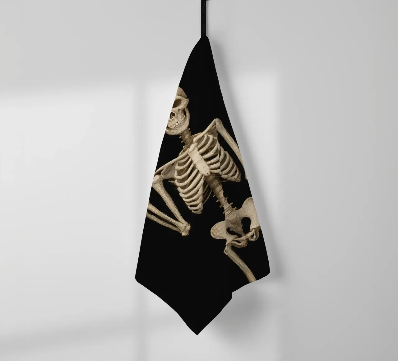 Scheletro con segno di pace canovaccio da cucina da IamHomeStudio