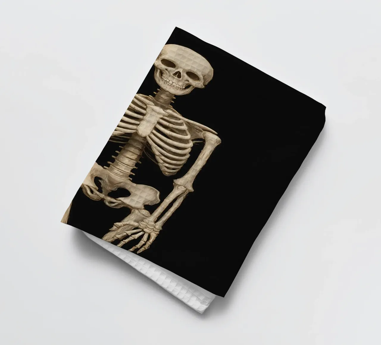 Scheletro con segno di pace canovaccio da cucina da IamHomeStudio