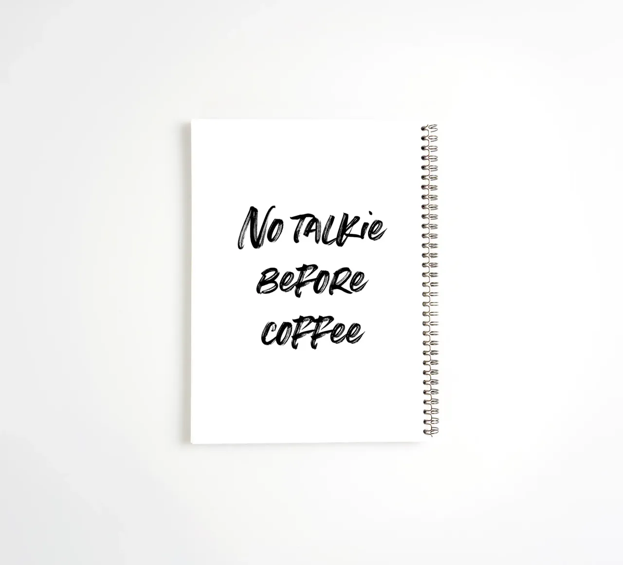 No talkie before coffee | minimalistic design diario ad anelli da just typo