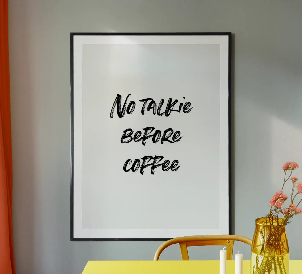 No talkie before coffee | minimalistic design carta hahnemühle da just typo