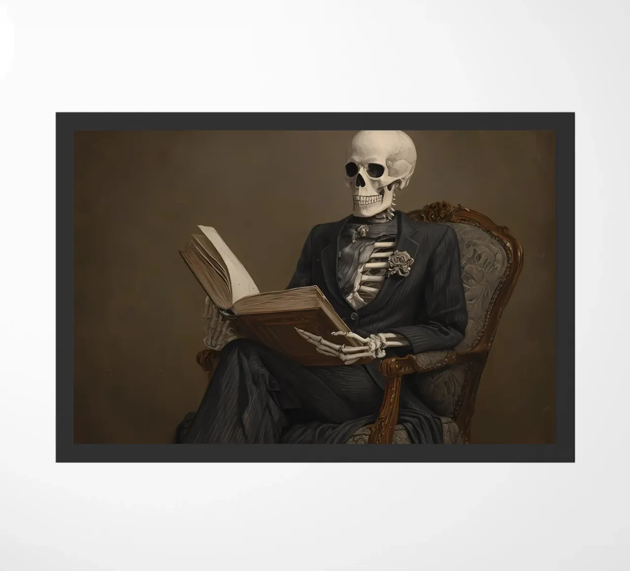 Skeleton reading a book zerbino da IamHomeStudio