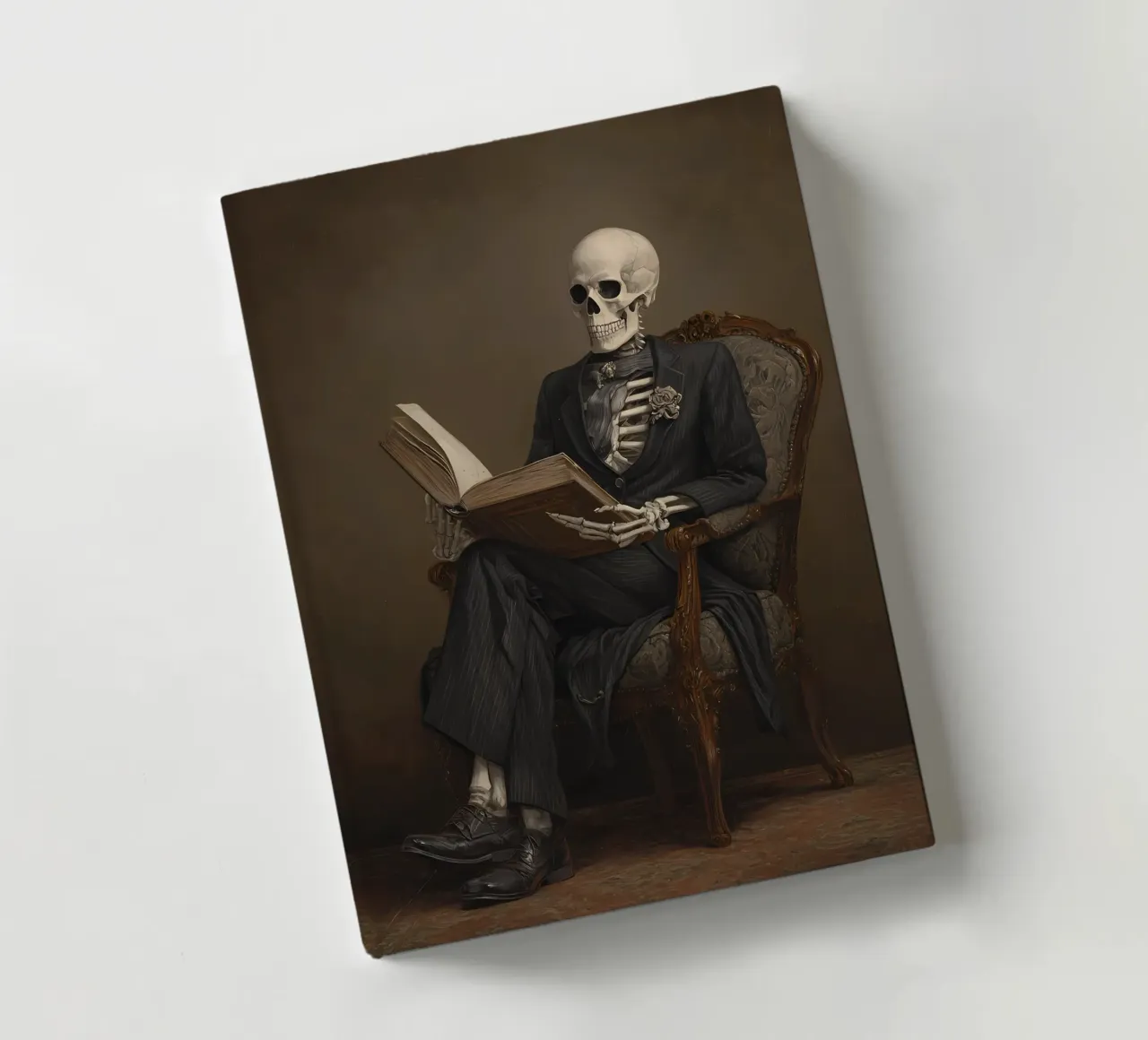 Skeleton reading a book diario da IamHomeStudio