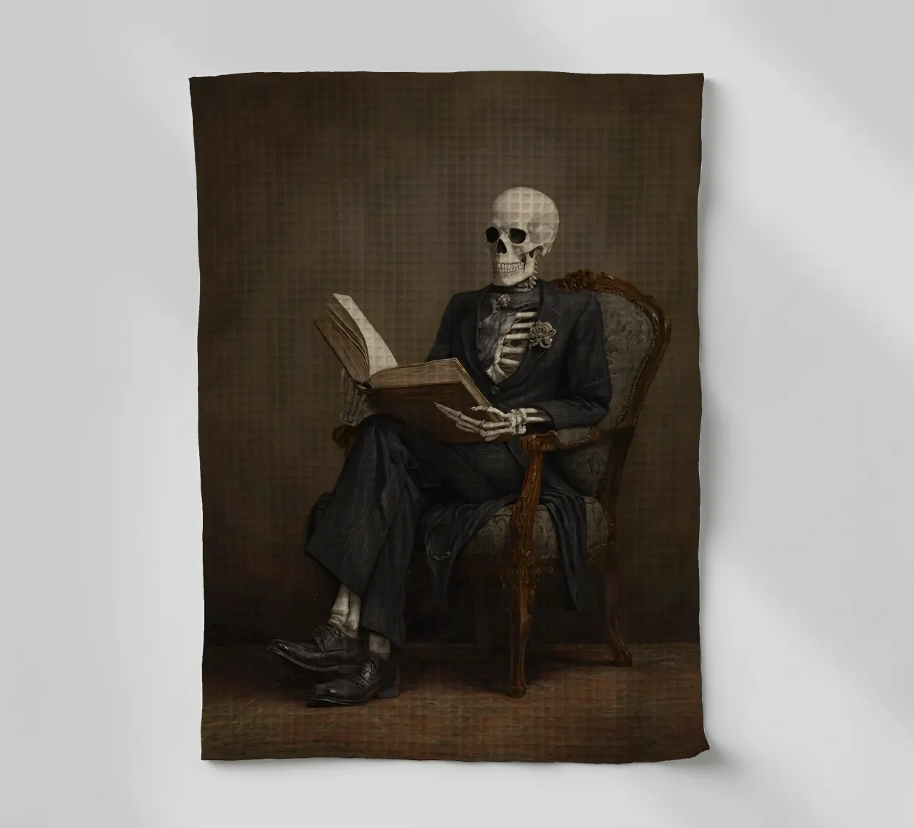 Skeleton reading a book canovaccio da cucina da IamHomeStudio