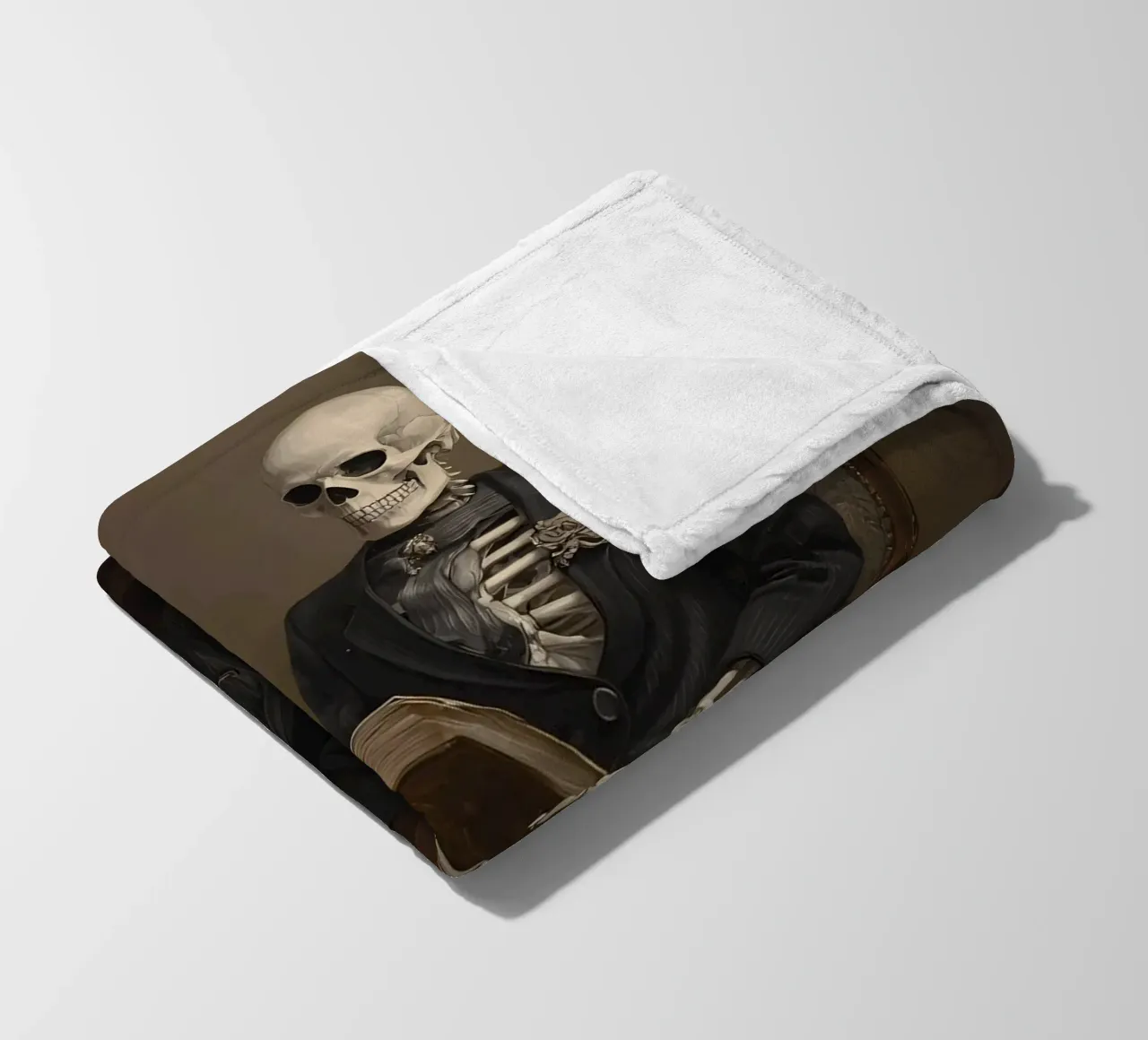 Skeleton reading a book coperta in pile da IamHomeStudio