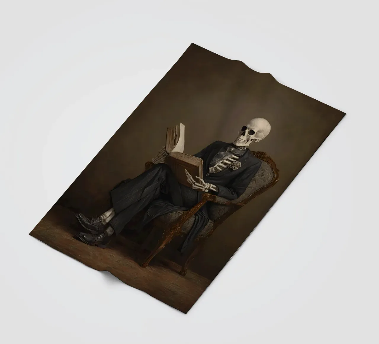 Skeleton reading a book coperta in pile da IamHomeStudio