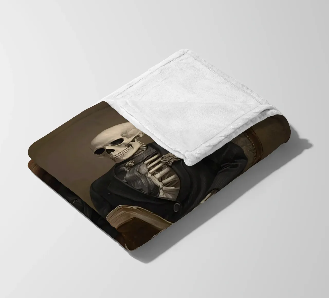 Skeleton reading a book coperta in pile da IamHomeStudio