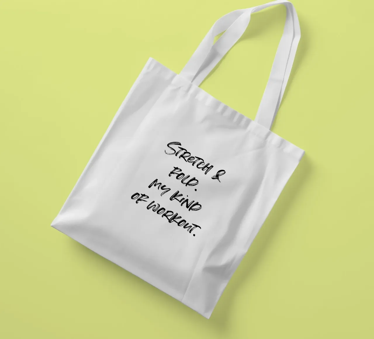 Stretch & Fold. My kind of workout. | minimalistic design borsa in juta da just typo