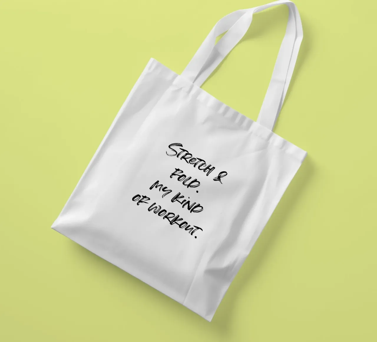 Stretch & Fold. My kind of workout. | minimalistic design borsa in juta da just typo