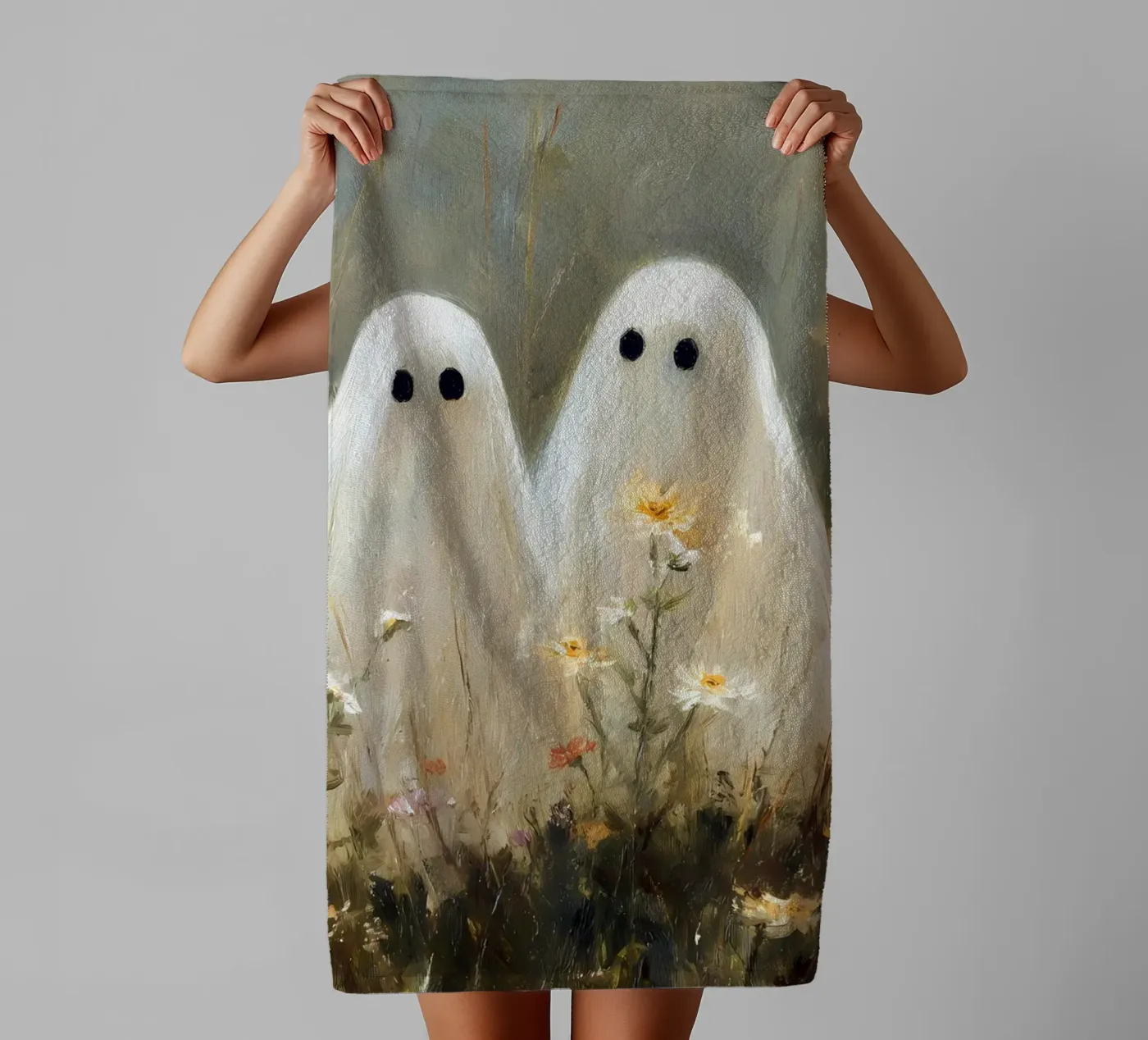 Cute ghosts towel by IamHomeStudio