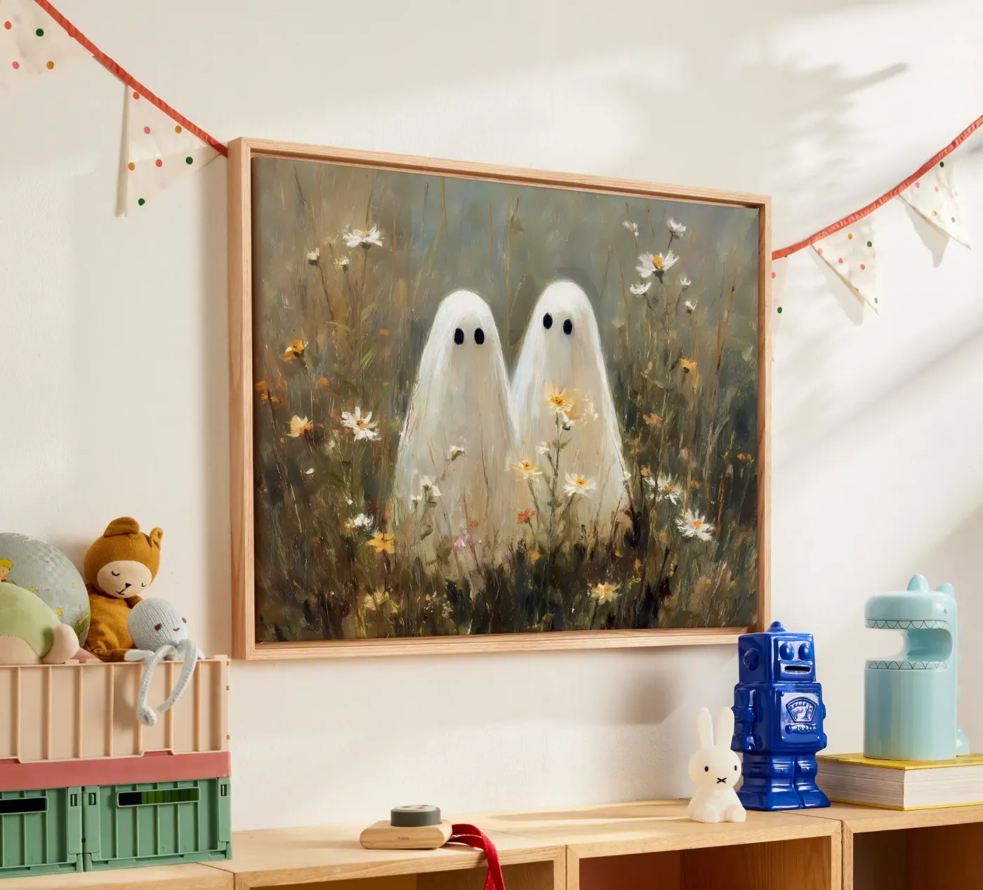 Cute ghosts canvas by IamHomeStudio