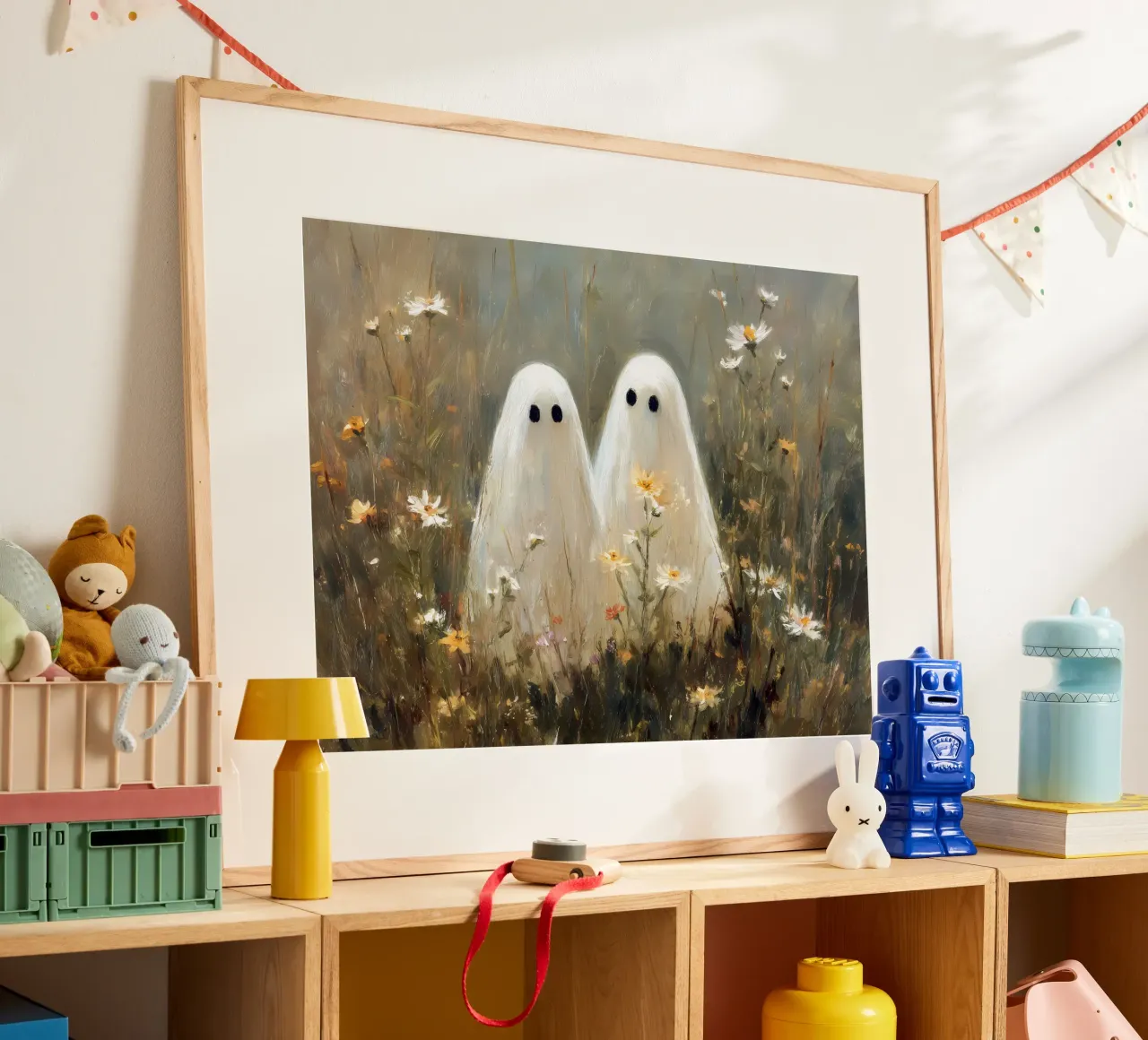 Fantasmi carini poster con telaio in alluminio da IamHomeStudio