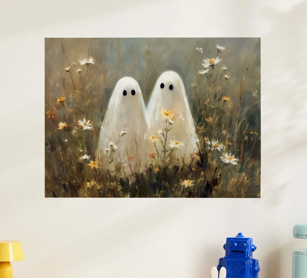 Fantasmi carini poster con telaio in alluminio da IamHomeStudio