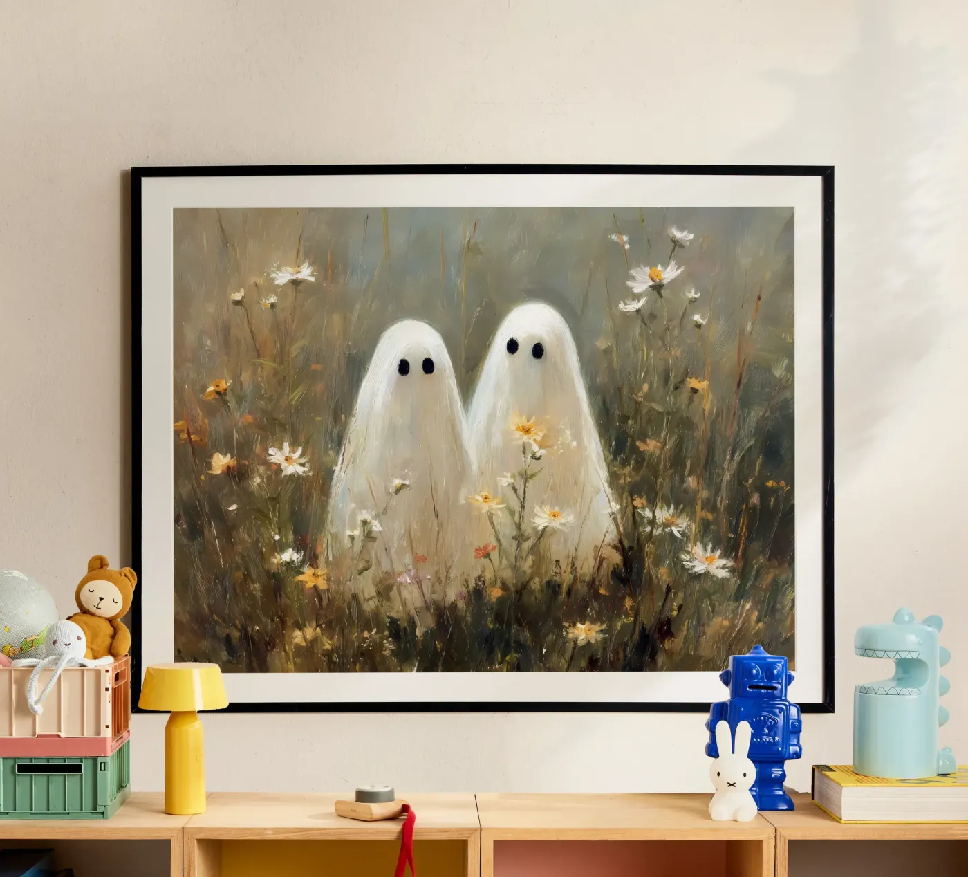 Cute ghosts poster by IamHomeStudio