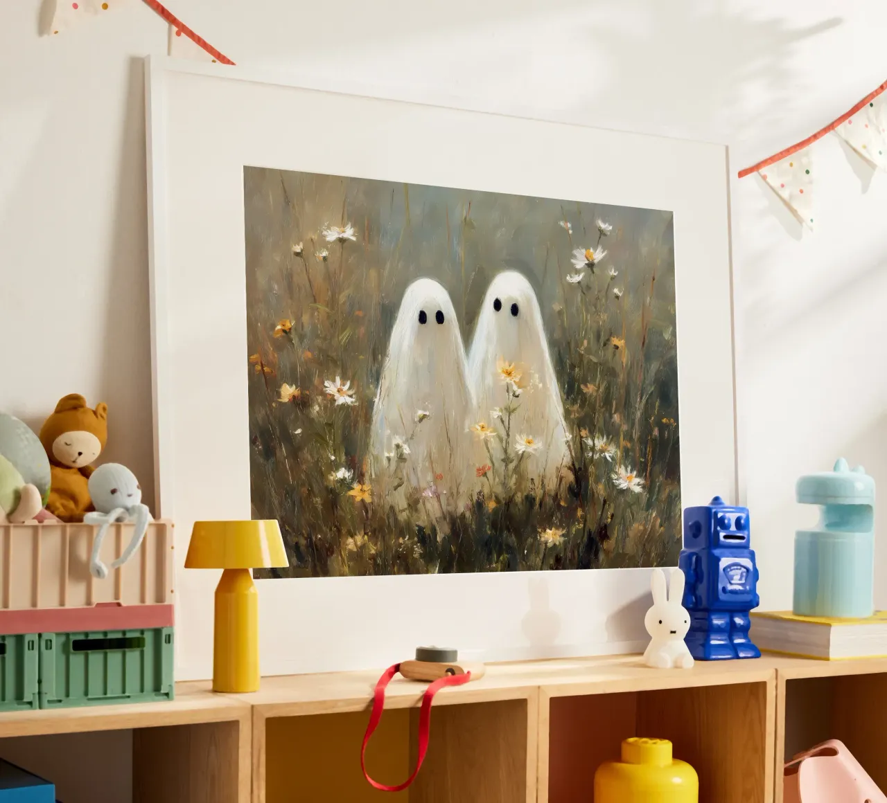 Fantasmi carini poster con telaio in alluminio da IamHomeStudio