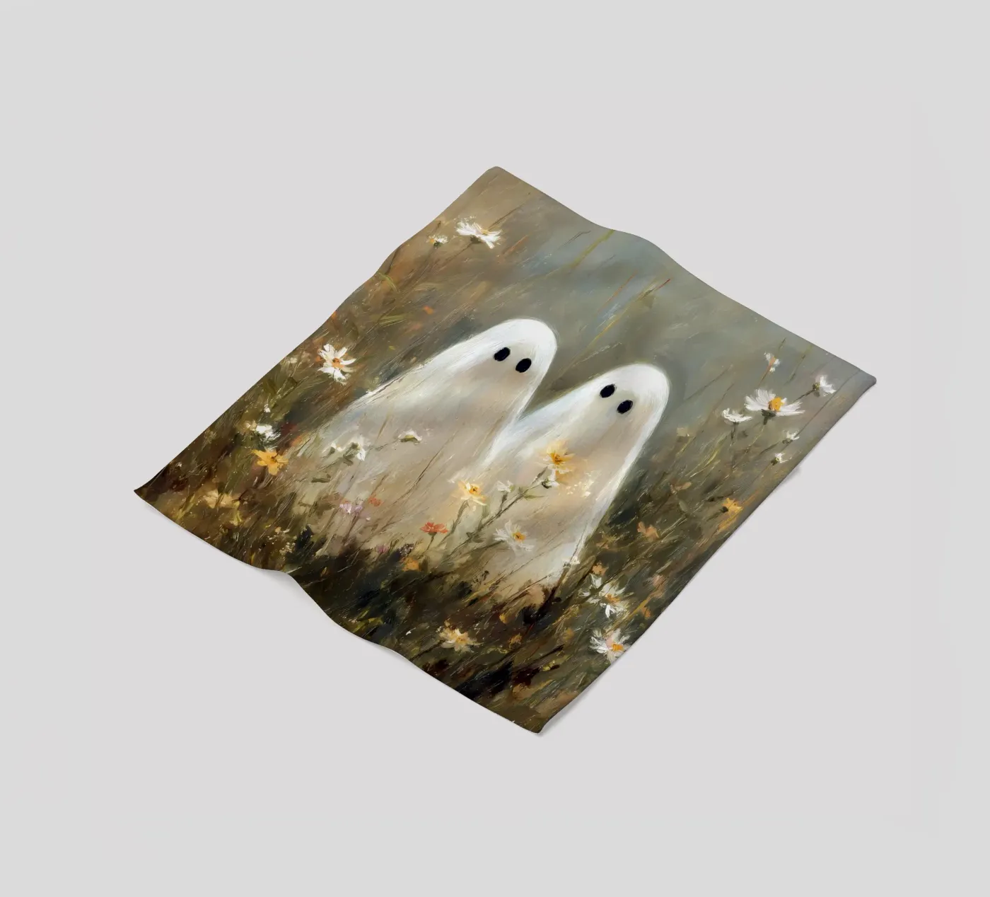 Cute ghosts, Halloween fleece blanket by IamHomeStudio