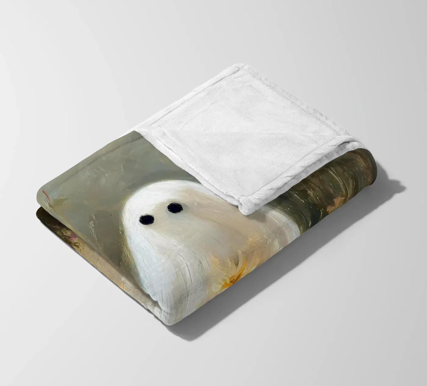 Cute ghosts, Halloween fleece blanket by IamHomeStudio