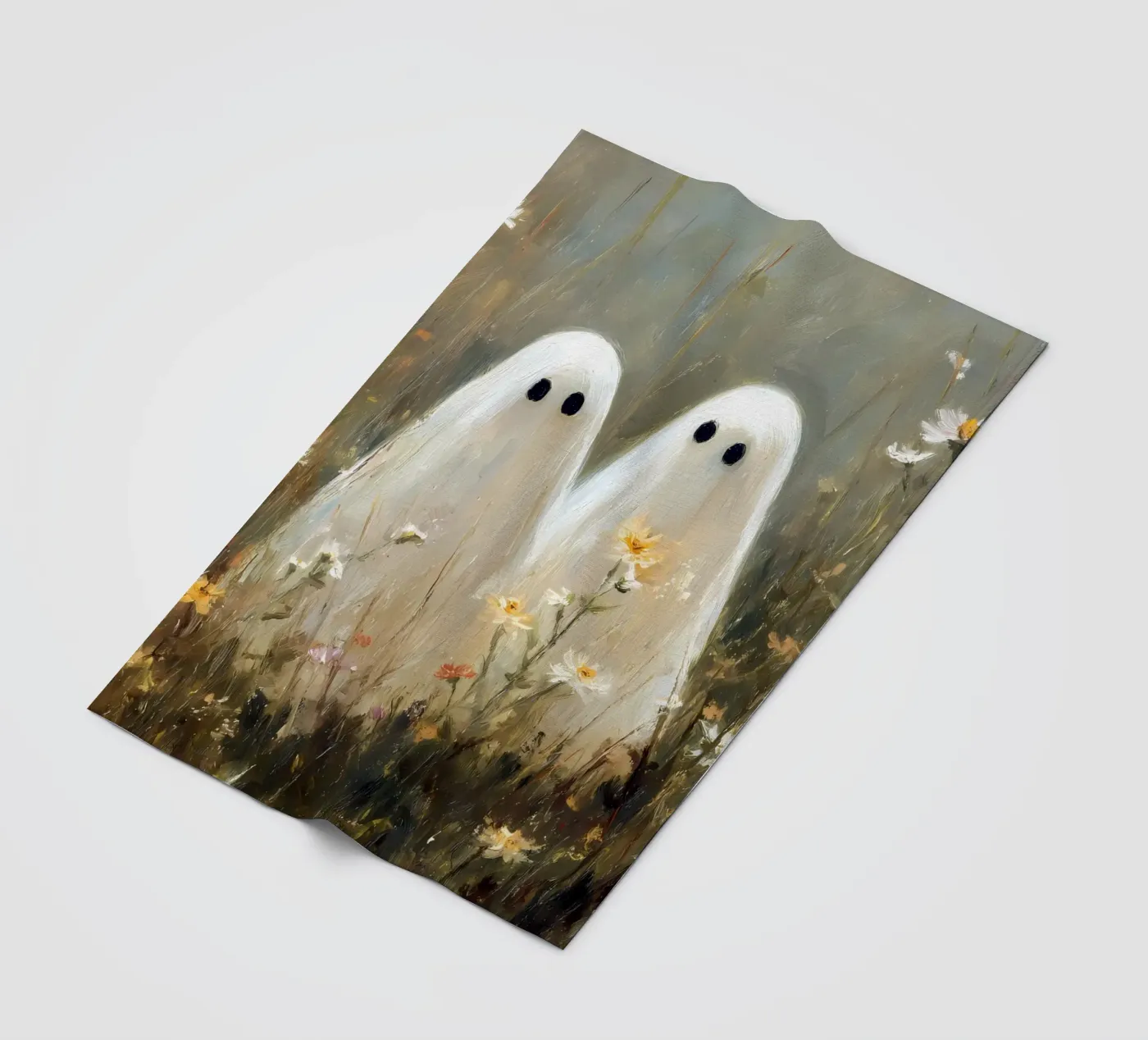Cute ghosts, Halloween fleece blanket by IamHomeStudio