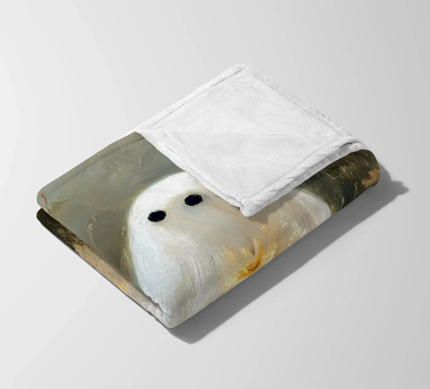 Cute ghosts, Halloween fleece blanket by IamHomeStudio