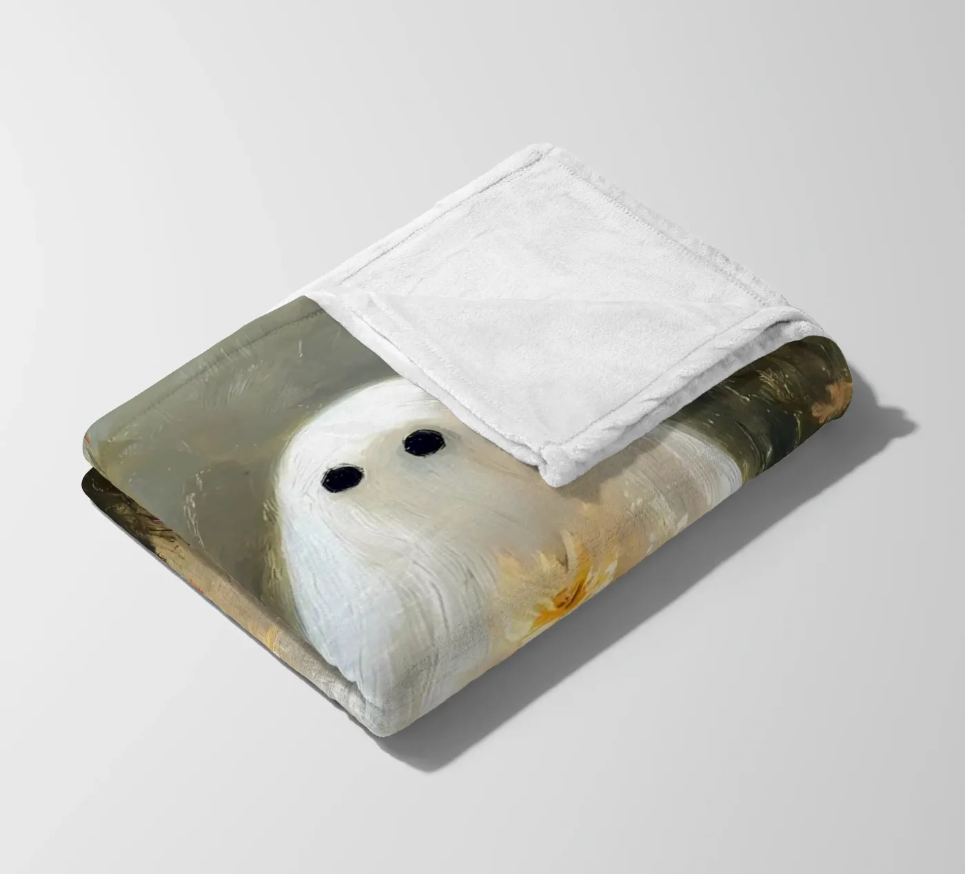 Cute ghosts, Halloween fleece blanket by IamHomeStudio
