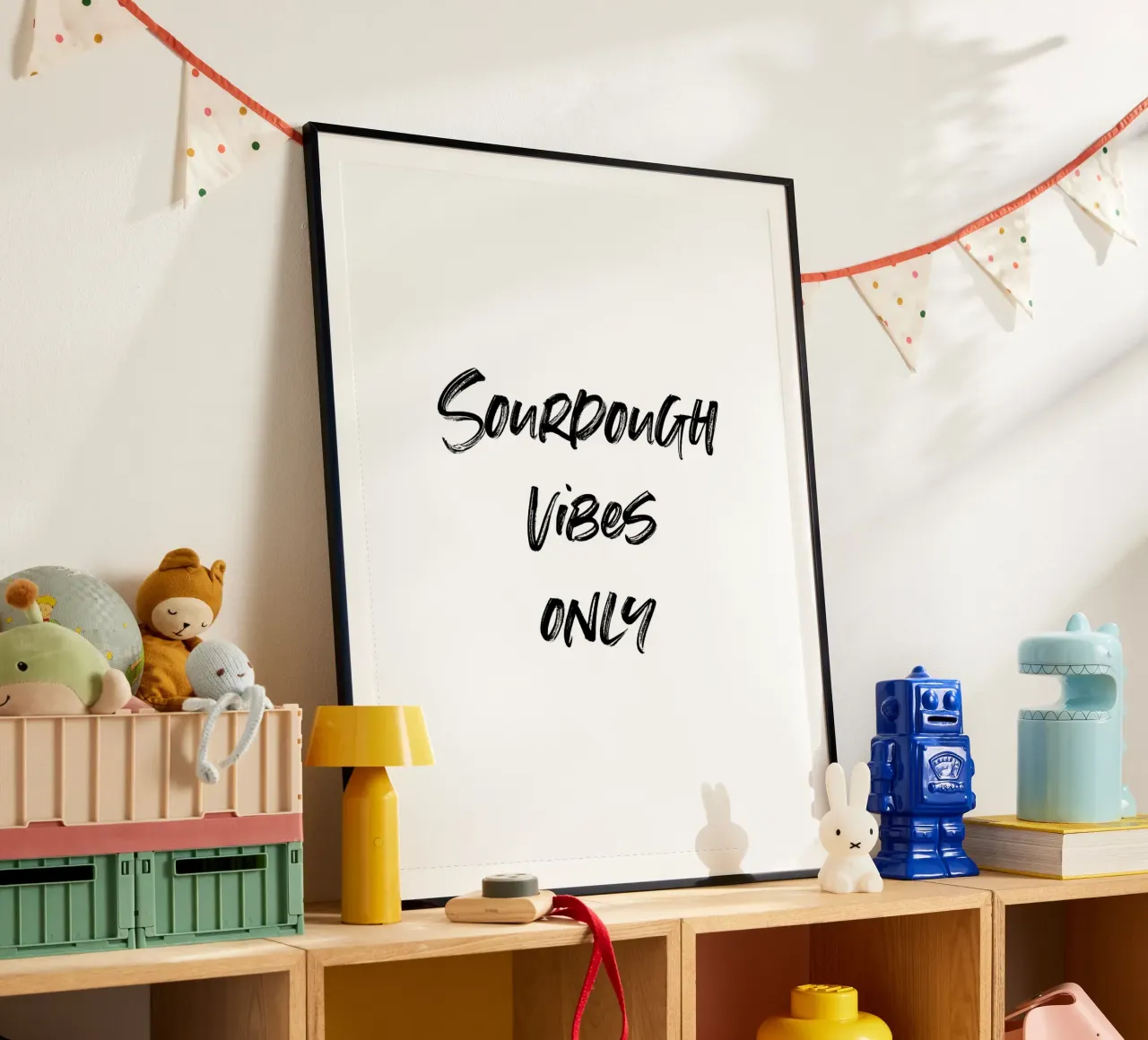 Sourdough vibes only | minimalistic design poster con telaio in alluminio da just typo