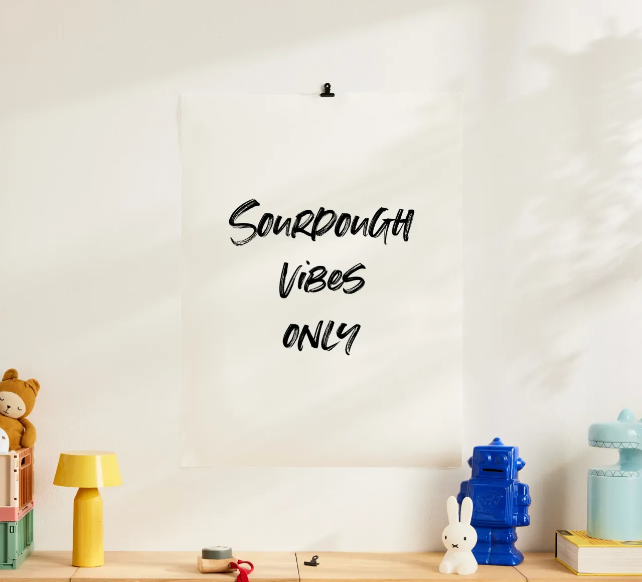 Sourdough vibes only | minimalistic design poster con telaio in alluminio da just typo