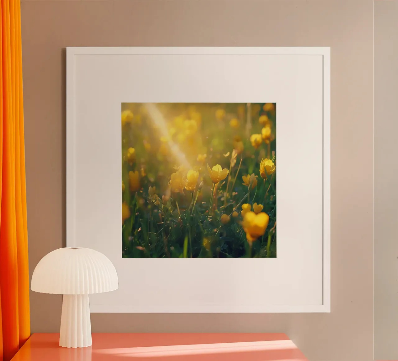 Sussurri del prato poster con telaio in legno da Bold Blooms