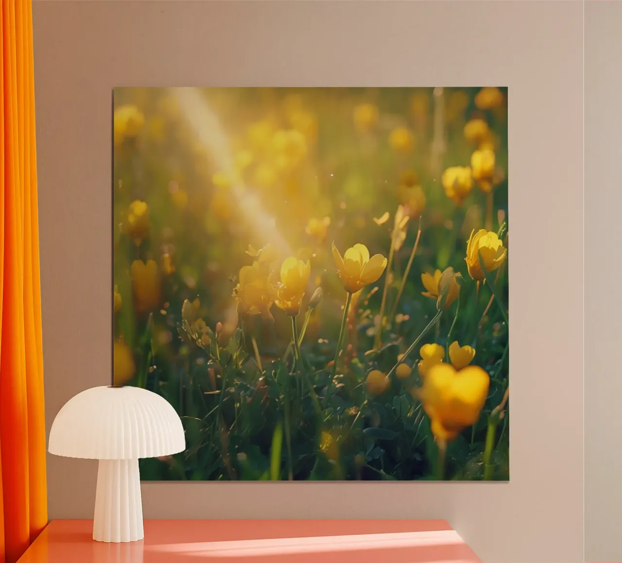 Sussurri del prato poster con telaio in legno da Bold Blooms