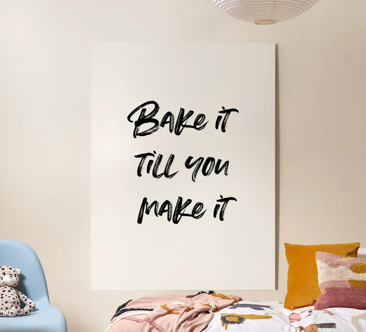 Bake it till you make it | minimalistic design plexiglass da just typo
