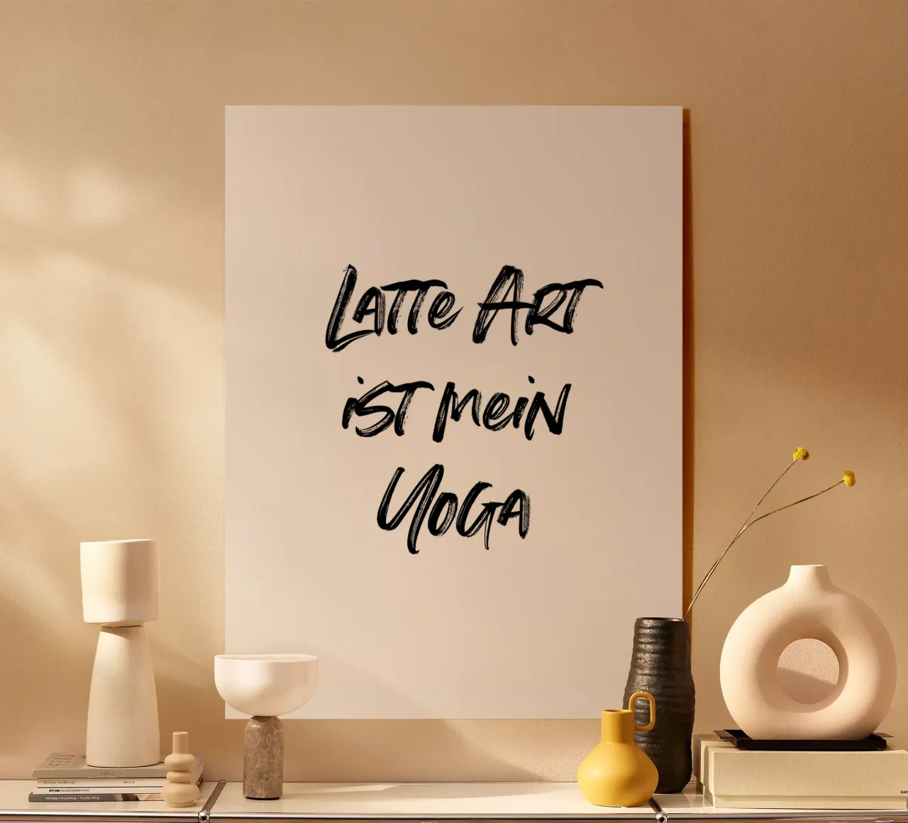 Latte Art ist mein Yoga | minimalistic design plexiglass da just typo