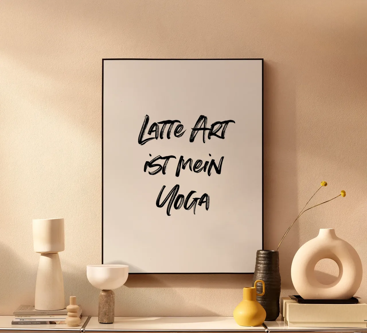 Latte Art ist mein Yoga | minimalistic design alluminio dibond da just typo