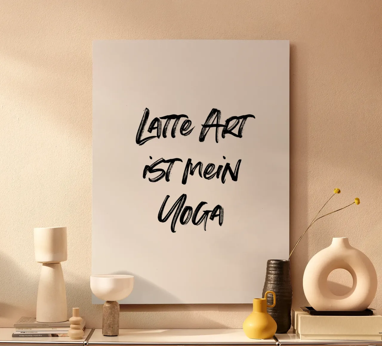 Latte Art ist mein Yoga | minimalistic design alluminio dibond da just typo