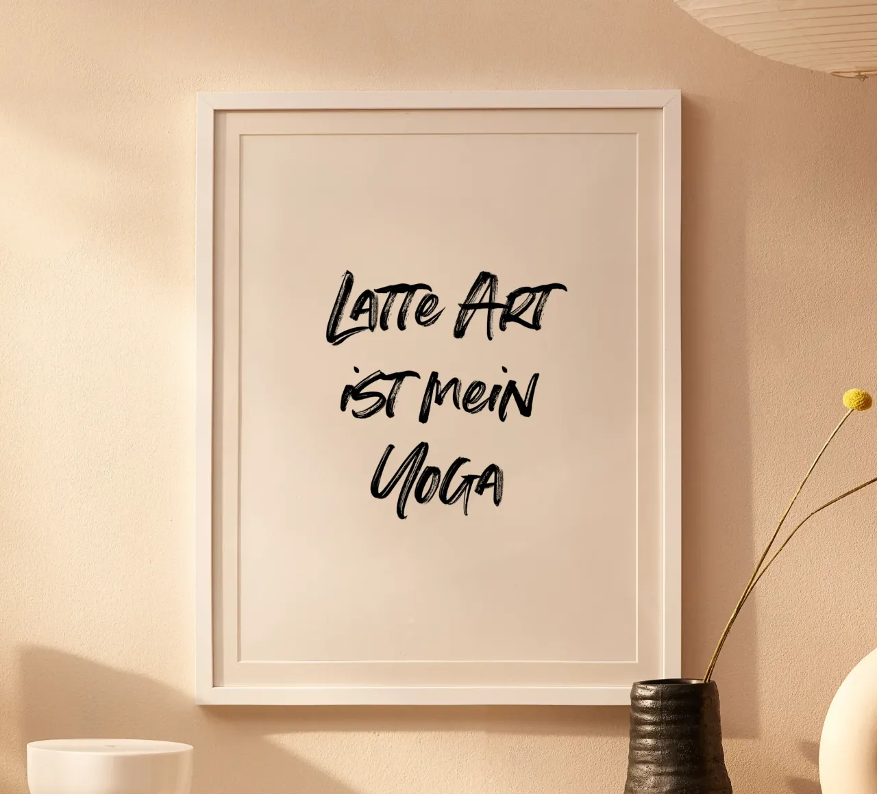Latte Art ist mein Yoga | minimalistic design Poster von just typo