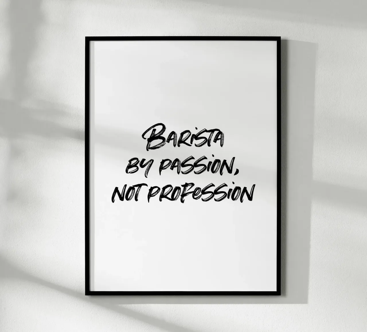 Barista by passion, not profession. | minimalistic design carta hahnemühle da just typo