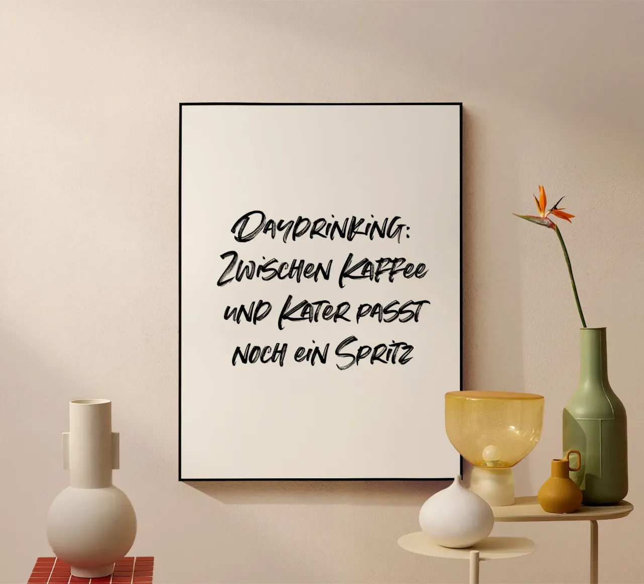 Daydrinking: zwischen Kaffee und Kater | minimalistic design plexiglass da just typo