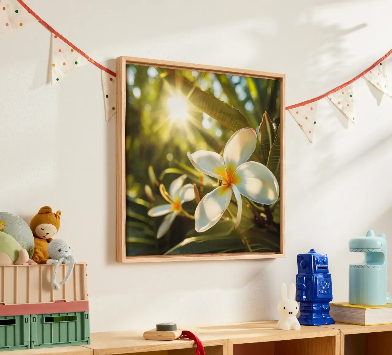Meadow Whispers canvas with Floater frame by Bold Blooms