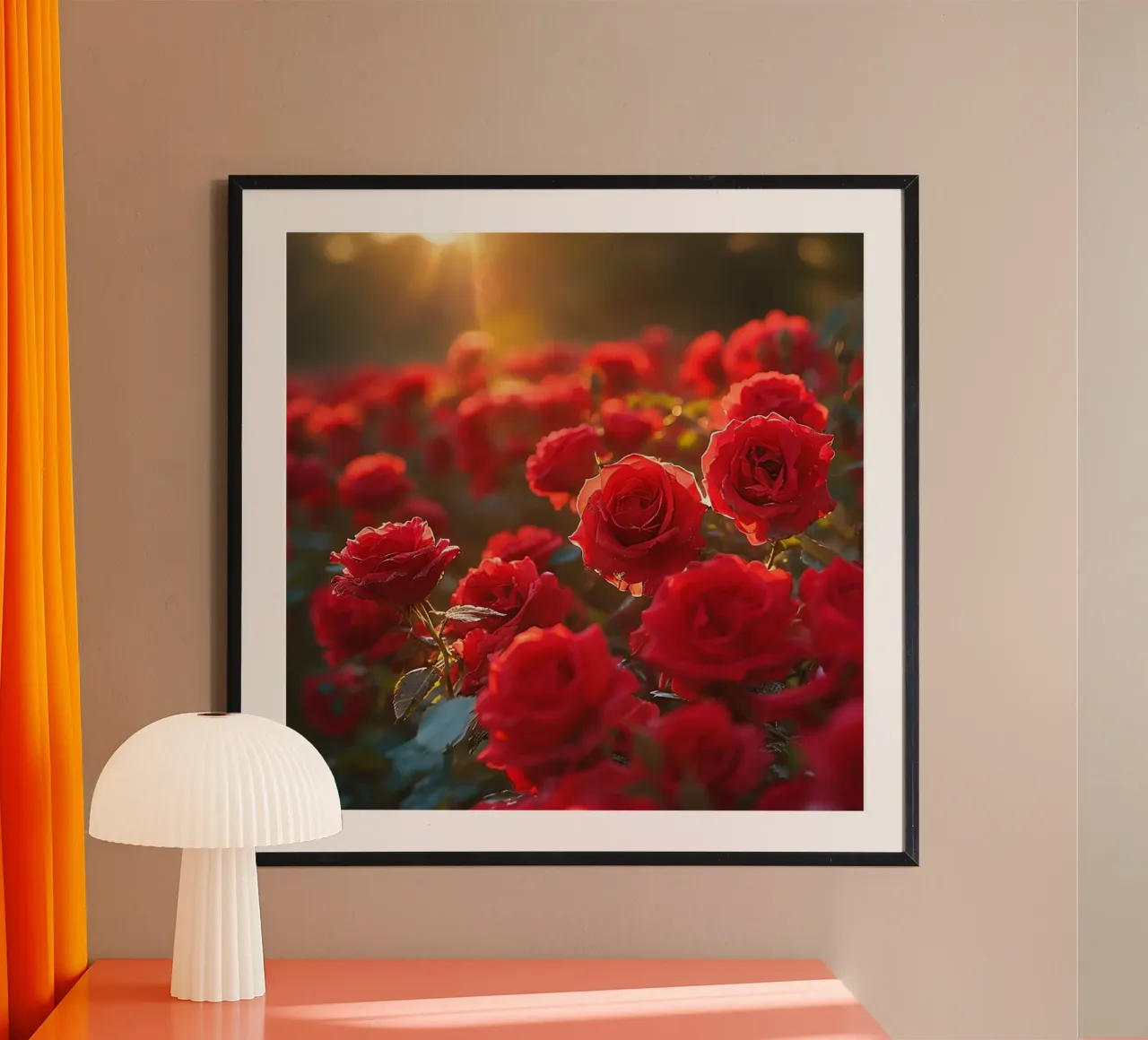 Meadow Whispers poster with wooden frame by Bold Blooms