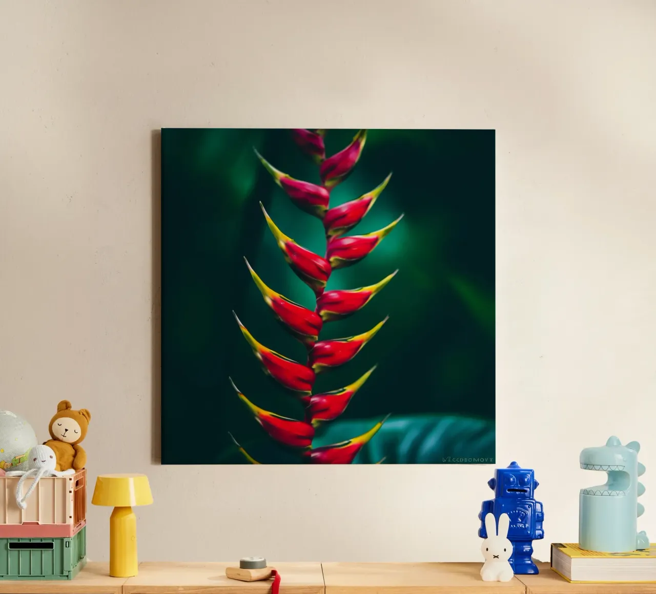 Fluisterweide canvas met Baklijst van Bold Blooms